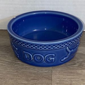 Longaberger Mulligan Dog Bowl Cornflower Blue 6” READ